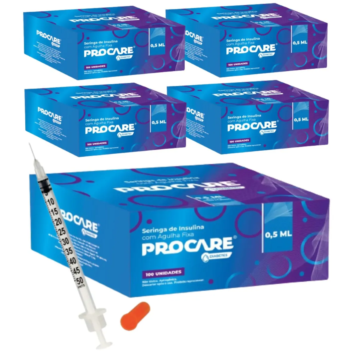 Seringa PROCARE 0.5ML COM AGULHA FINA - 100 un